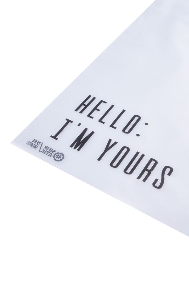 Buzlu Şeffaf Kargo Poşeti - 35x45 Cm - 'hello I'm Yours' Baskılı - 100 Adet - 3
