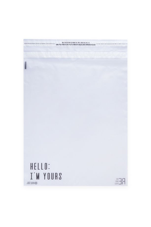 Buzlu Şeffaf Kargo Poşeti - 35x45 Cm - 'hello I'm Yours' Baskılı - 100 Adet - 1