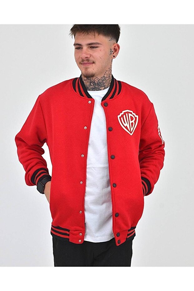 Baskılı Oversize Kolej Ceket - 1