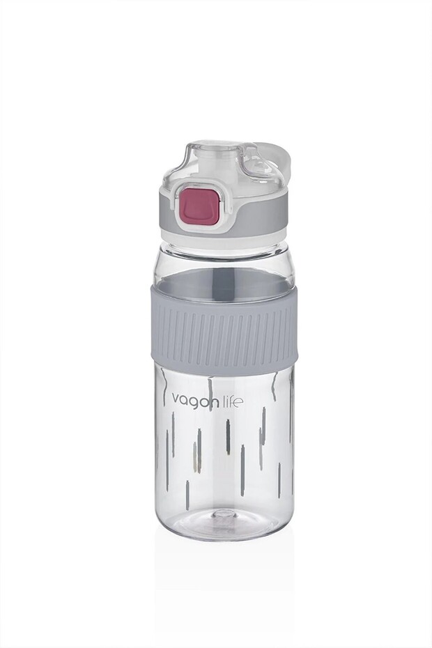 550ml Comfortable Drinking Patterned Silicone Body Lockable Lid Polycarbonate Flask White SM