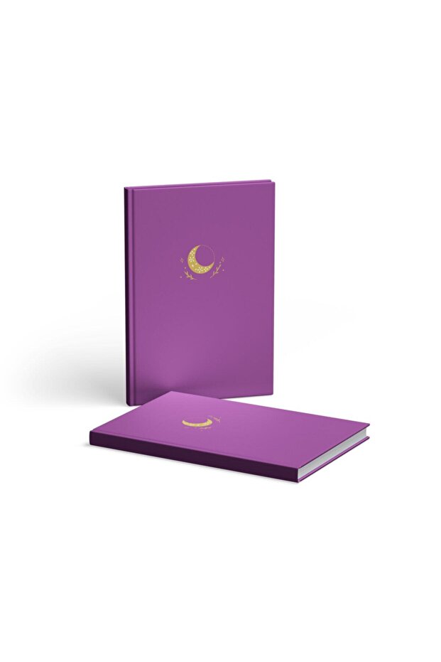 Dotted Notebook Hard Cover with Ribbon 13x21 Cm Hardcover Notebook Purple 2 Pieces