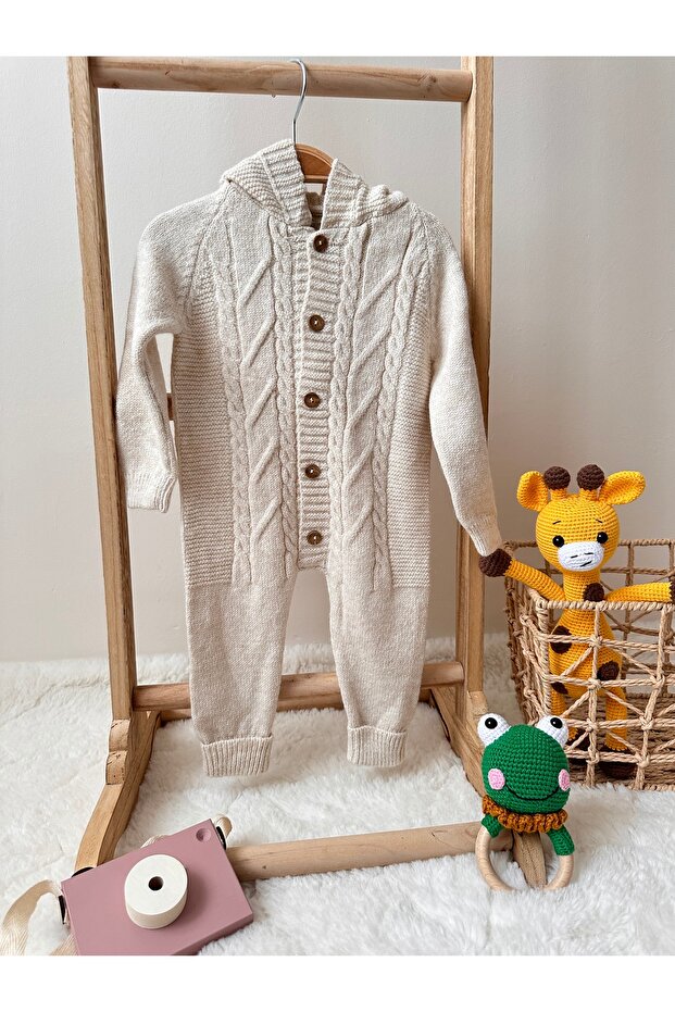 Bej Triko Örme Tulum %100 Pamuk Unisex - 5