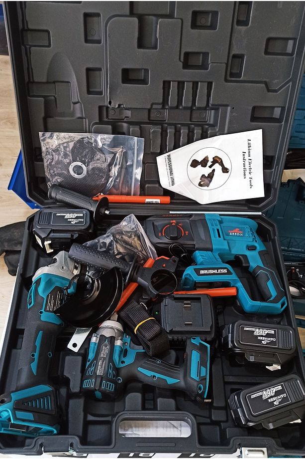 2 Yıl Üçlü Set Şarjlı Tork Şarjlı Ispiral Şarjlı Hilti 24 Volt Anahtarsız Darbeli 24 Watt Kablosuz - 1