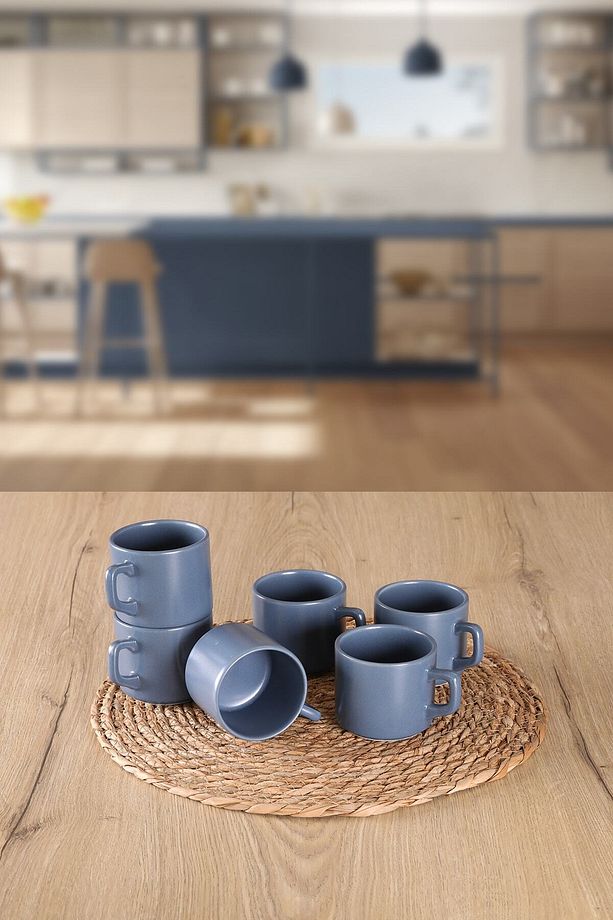 Blue Magic Mat 6 Adet 8cm Stackable Fincan - 1