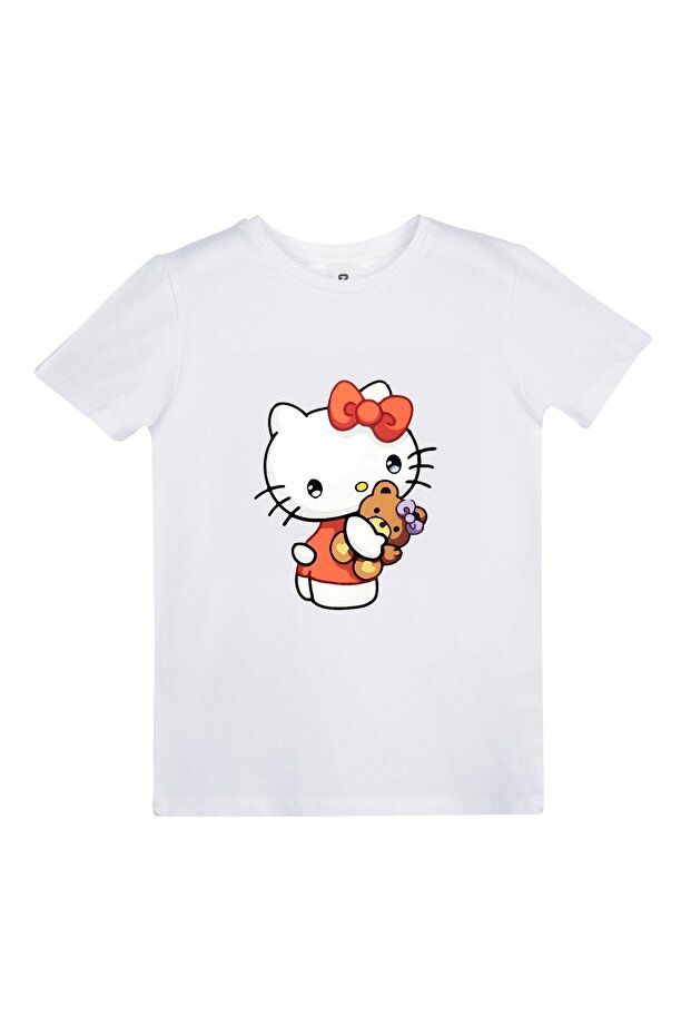 تي شيرت مطبوع عليه HELLOKITY - 1