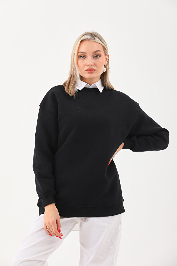 Ice Bisiklet Yaka Oversize Sweatshirt - 3