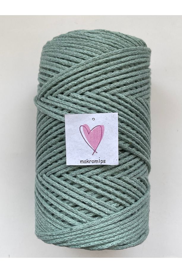 MAKROME İP (250gr-185m-2mm) PREMIUM PAMUK KOTON COTTON YUVARLAK HOBİ ÇANTA ÖRGÜ İPİ - 1