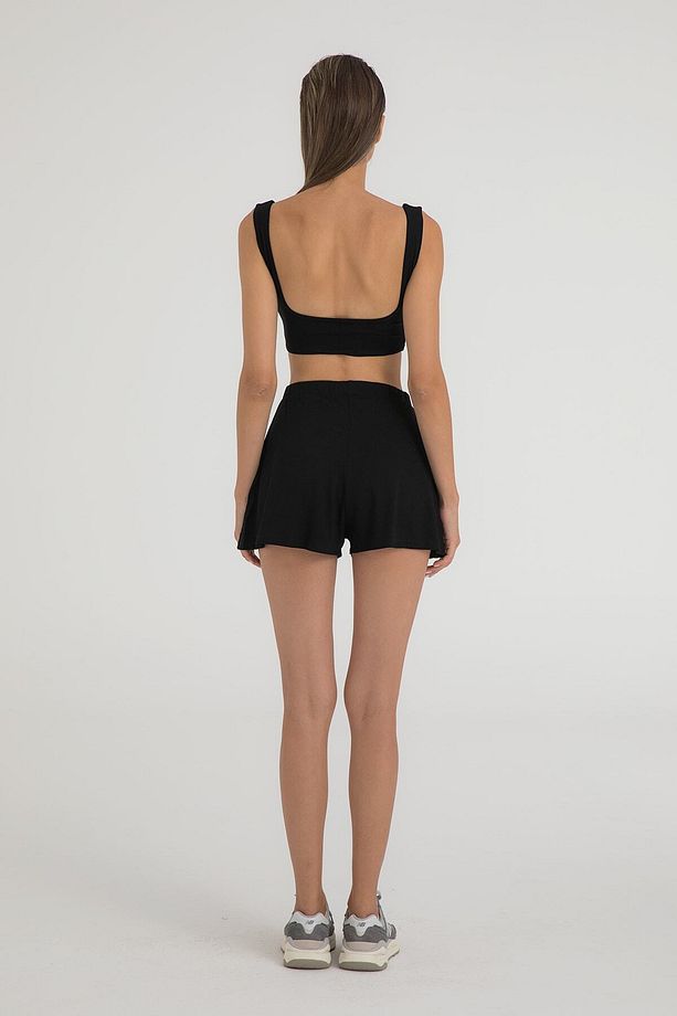 Ultra Soft Lastikli Şort Siyah - 4