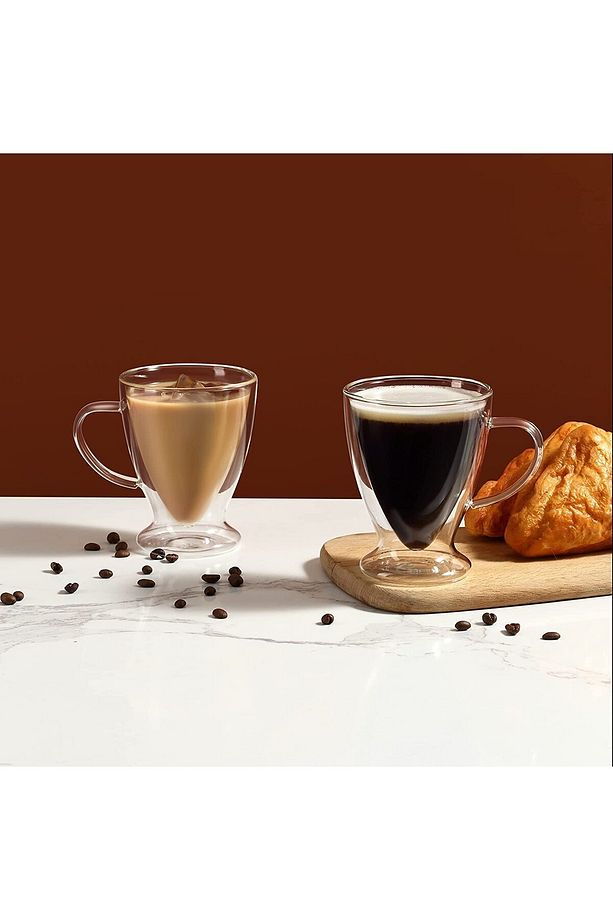 Rio 1 Adet Latte Ve Kahve Kupası Çift Cidarlı Kupa Bardak ( Elde Yıkanmalıdır !!! ) - 1