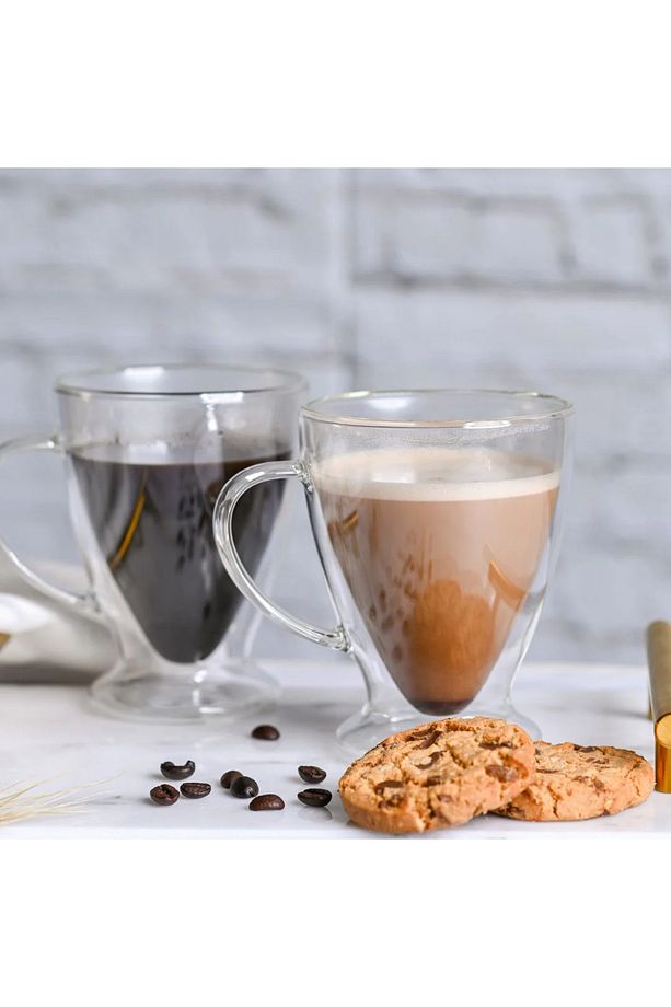 Rio 1 Adet Latte Ve Kahve Kupası Çift Cidarlı Kupa Bardak ( Elde Yıkanmalıdır !!! ) - 2