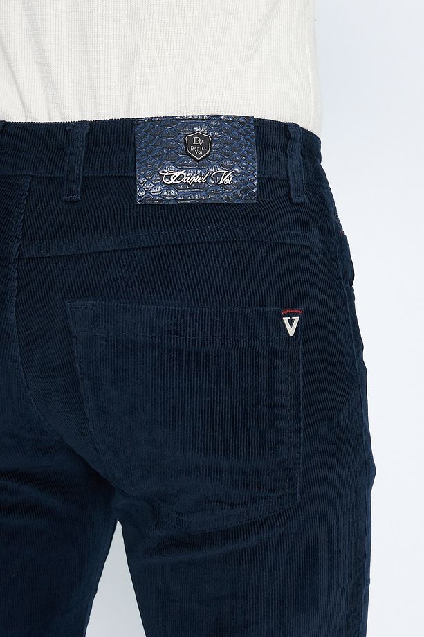 Kadife 5 Cep Regular Fit Indigo Erkek Pamuklu Pantolon - 7