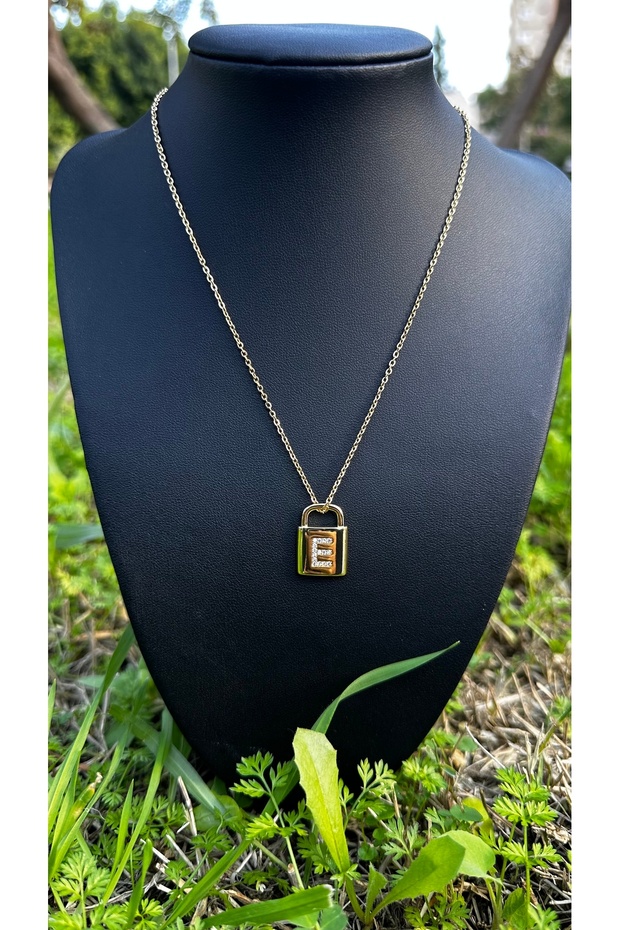 Çelik Kilit E Harf Kolye - 2