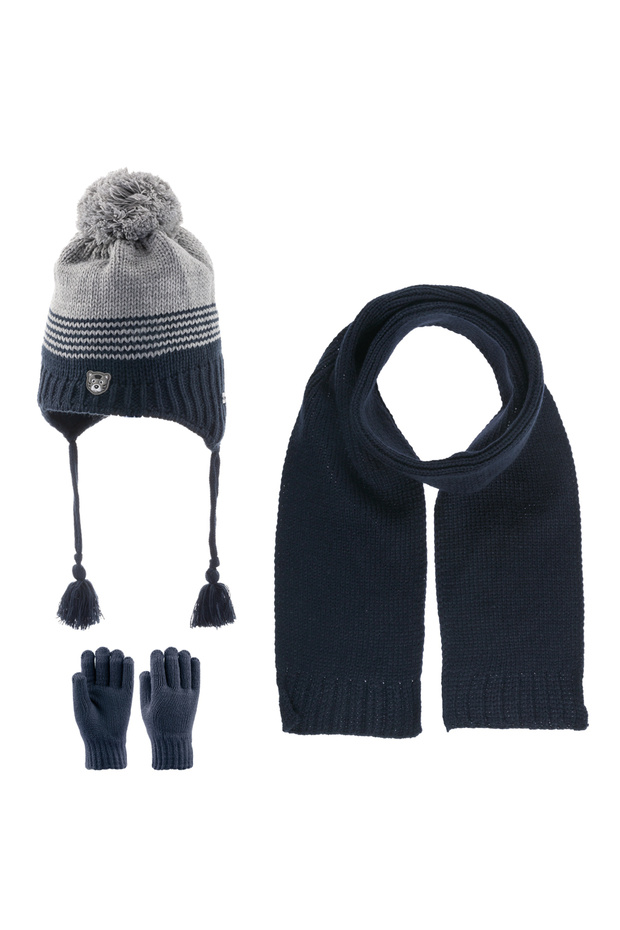 Aware Time 4-8 Years Old Baby Boy & Child Scarf, Beanie, Gloves 3-Piece Set