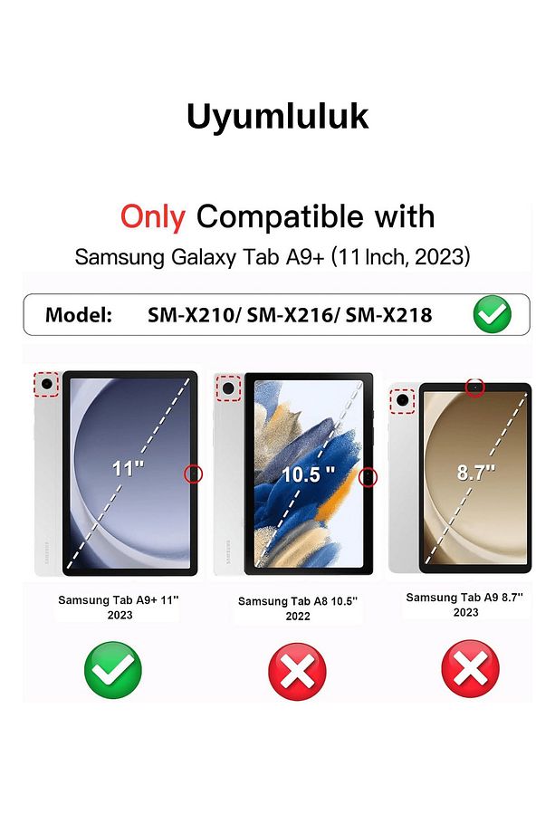 Galaxy Tab A9+ / A9 Plus 11 İnç 2023 Uyumlu Fuchsia Kalem Bölmeli Akıllı Tablet Kılıfı - 2