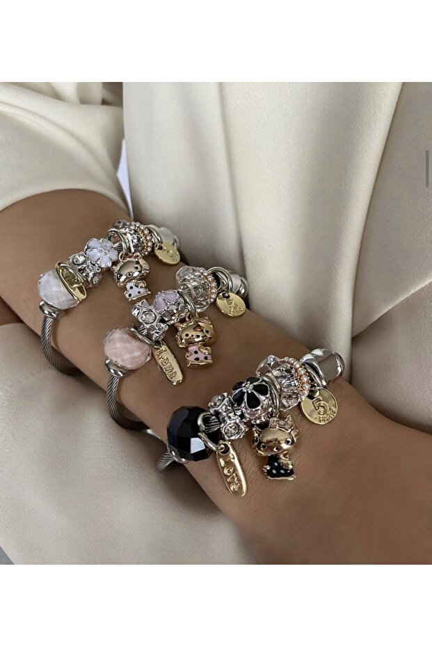 Hello Kitty Charmlı Çelik Bileklik - 2