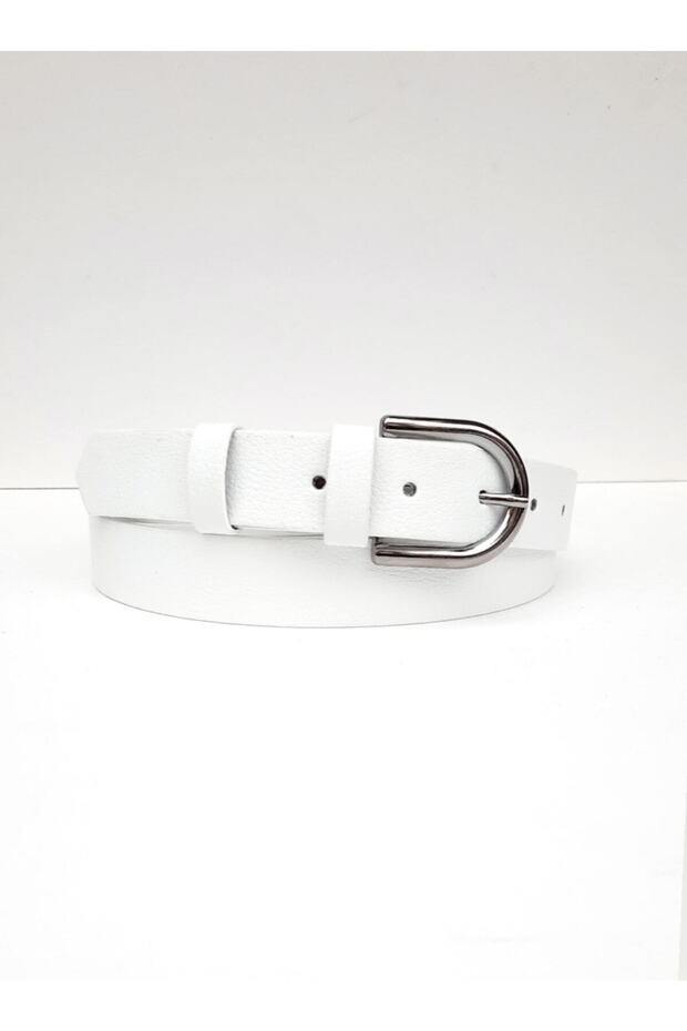 Kadın Beyaz Klasik Kemer - 3