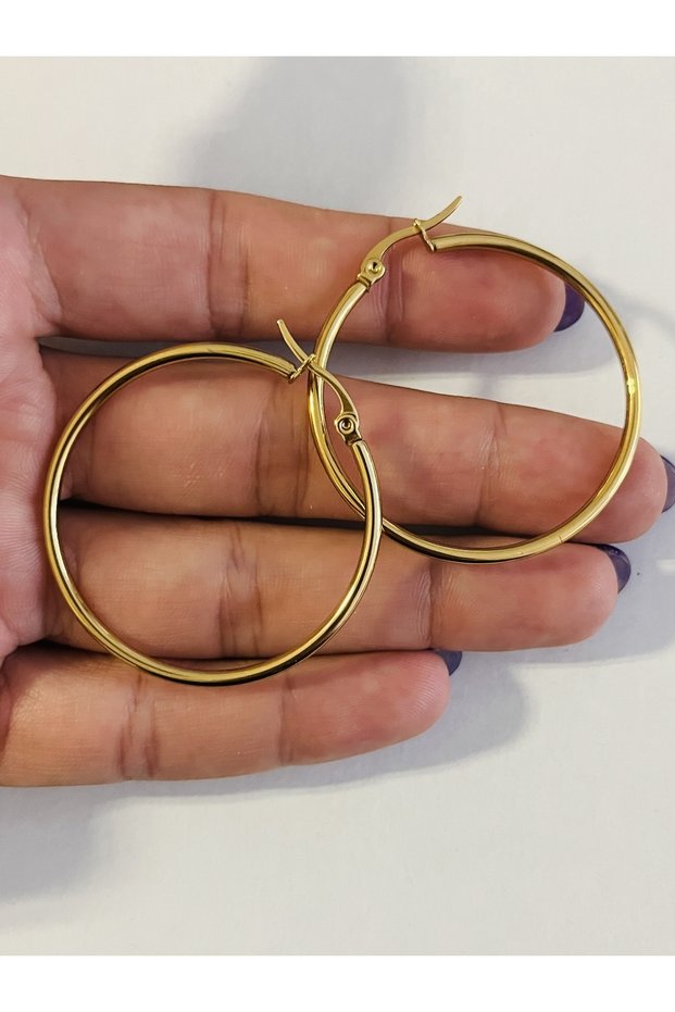 Steel Large Hoop Earrings