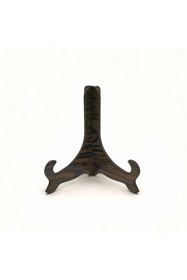 Ahşap Mdf Çerçeve Tabak Teşhir Ayağı, Stand ,şövalye 11 Cm ,koyu Renk - 1