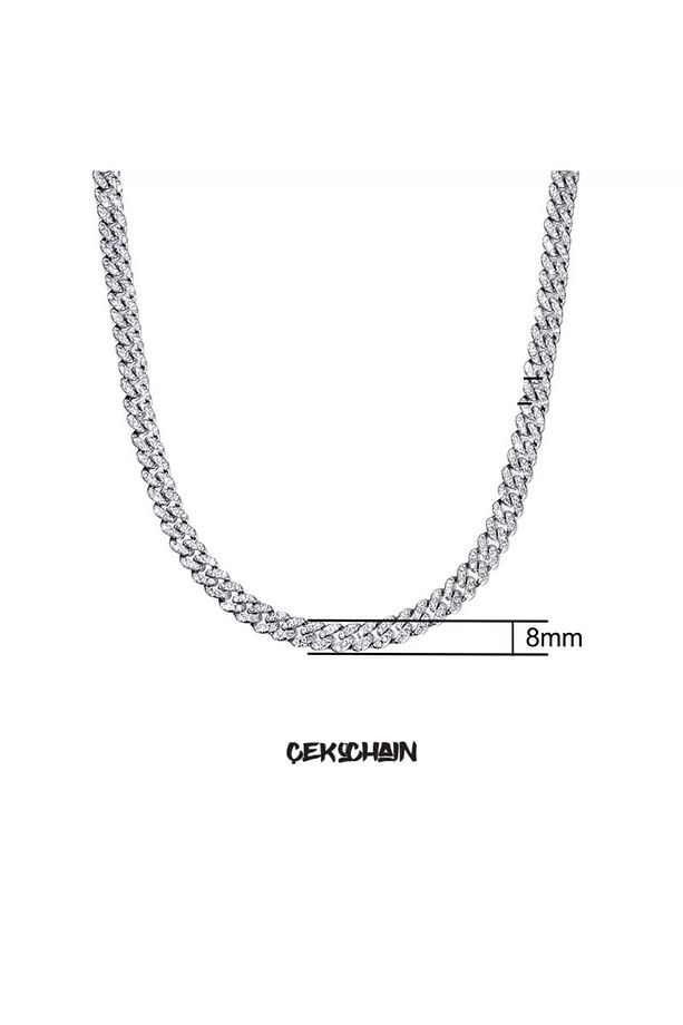 8MM Micro Cuban Chain Silver - 7