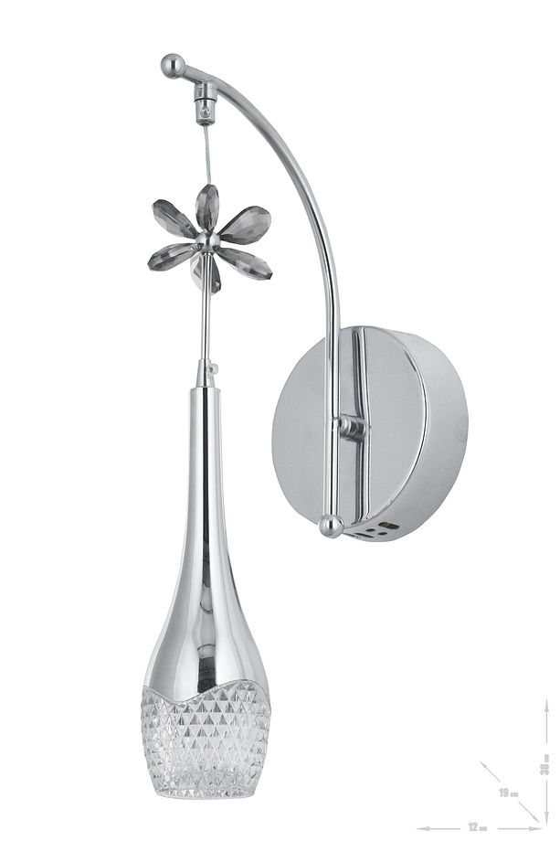 Lale Power Ledli Modern Lüks Duvar Aplik (3 RENK; SARI-BEYAZ-GÜN İŞIĞI) - Krom - 4