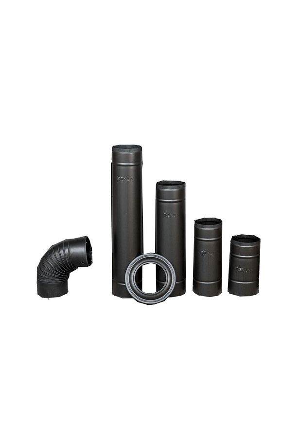 Siyah Mat Soba Şömine Borusu Cap 13cm 70cm Tek Boy 0,40mm Kalınlık - 1