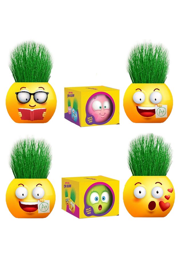 Grass Man 6 Pieces New Generation Boxed Emoji Shapes Party Gift School Student Cardboard Gifts