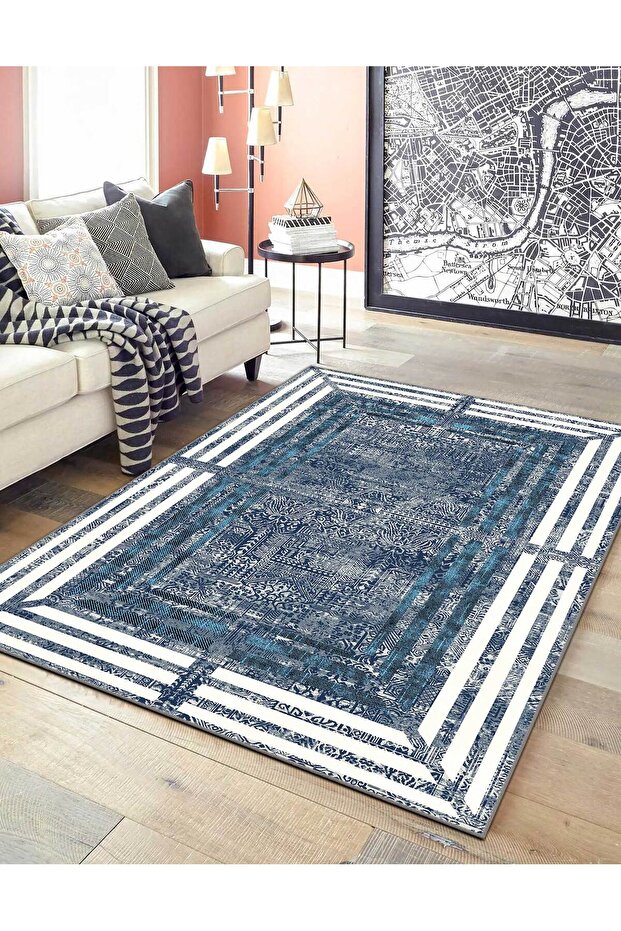 Modern Dijital Baskı Dört Mevsim Yıkanabilir Kaymaz Taban Salon Halısı Mutfak Halısı Yolluk - 2