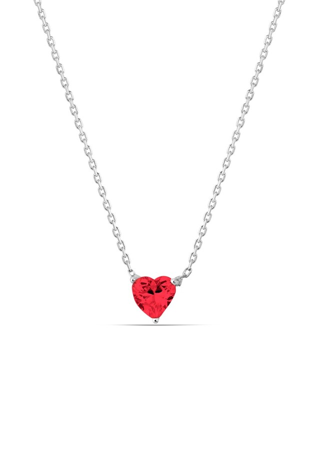 Minimal Kırmızı Kalp Kolye - 3