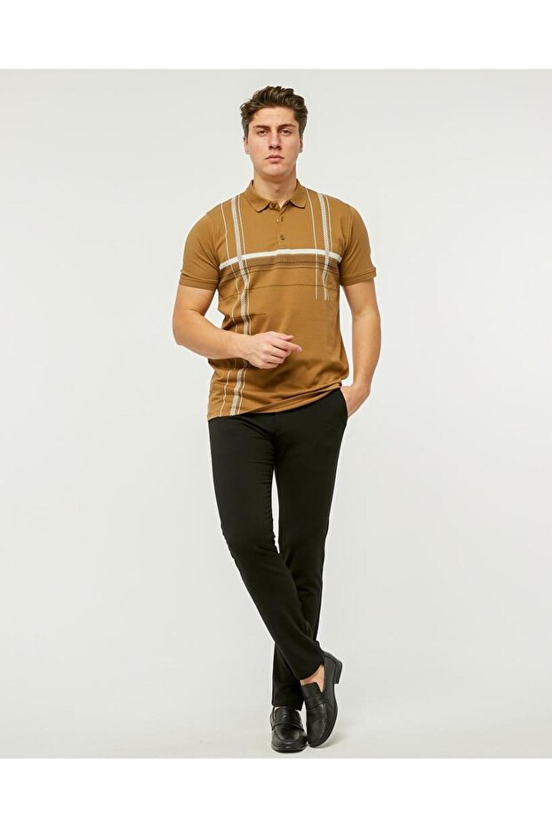 81 PRINT DETAIL POLO NECK T-SHIRT