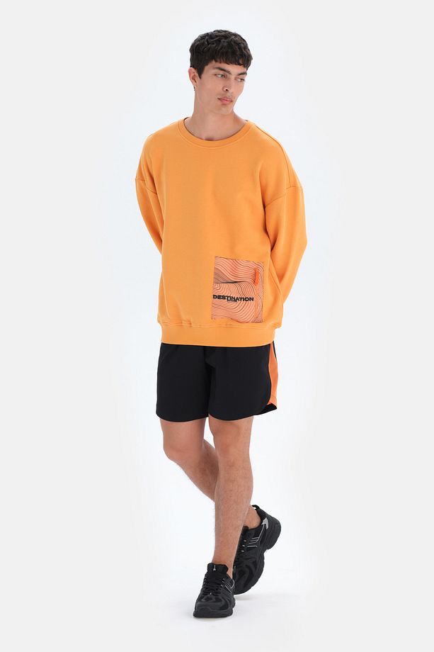 Turuncu Erkek Cep Detaylı Sweatshırt - 6