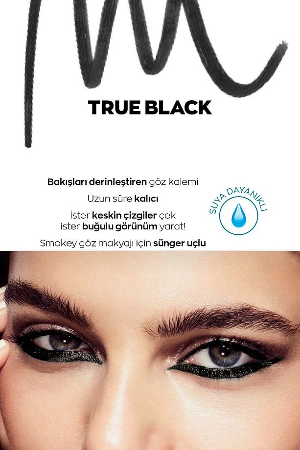 Kohl Sünger Uçlu Suya Dayanıklı Göz Kalemi True Black İkili Set - 3