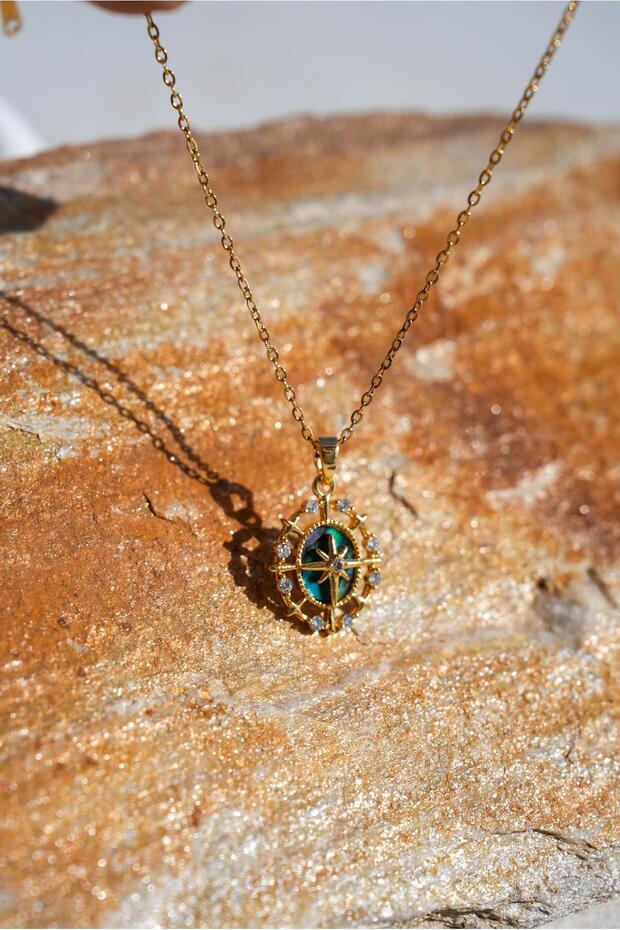 Starwave Java Necklace - Paslanmaz Çelik Gold Kadın Kolye - 3