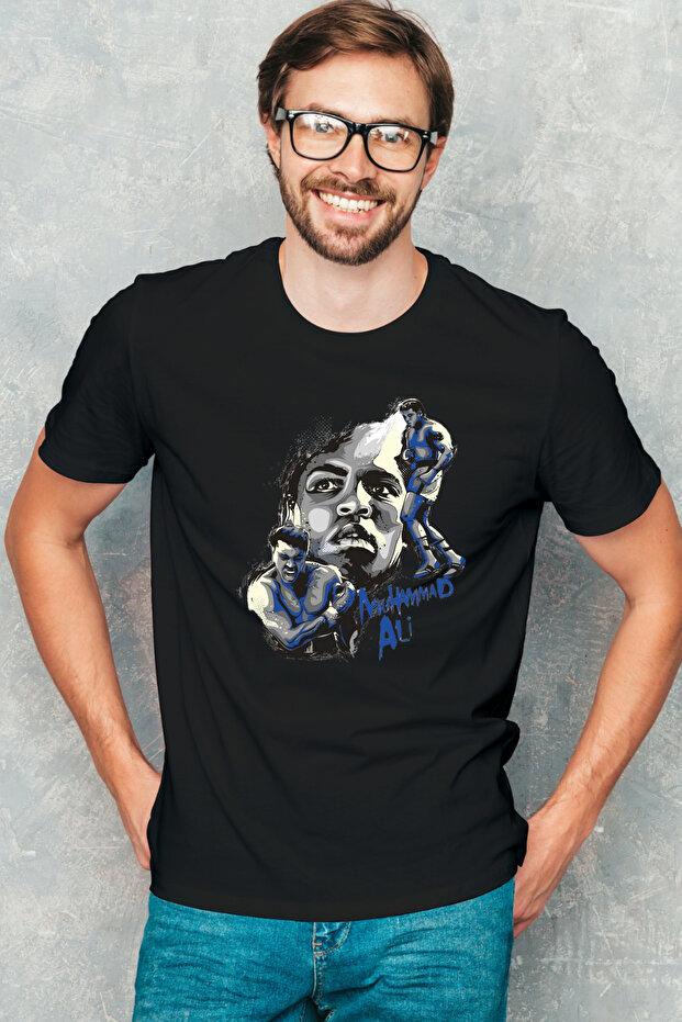 Muhammad Ali Clay Boxer Printed Crew Neck Oversize T-shirt