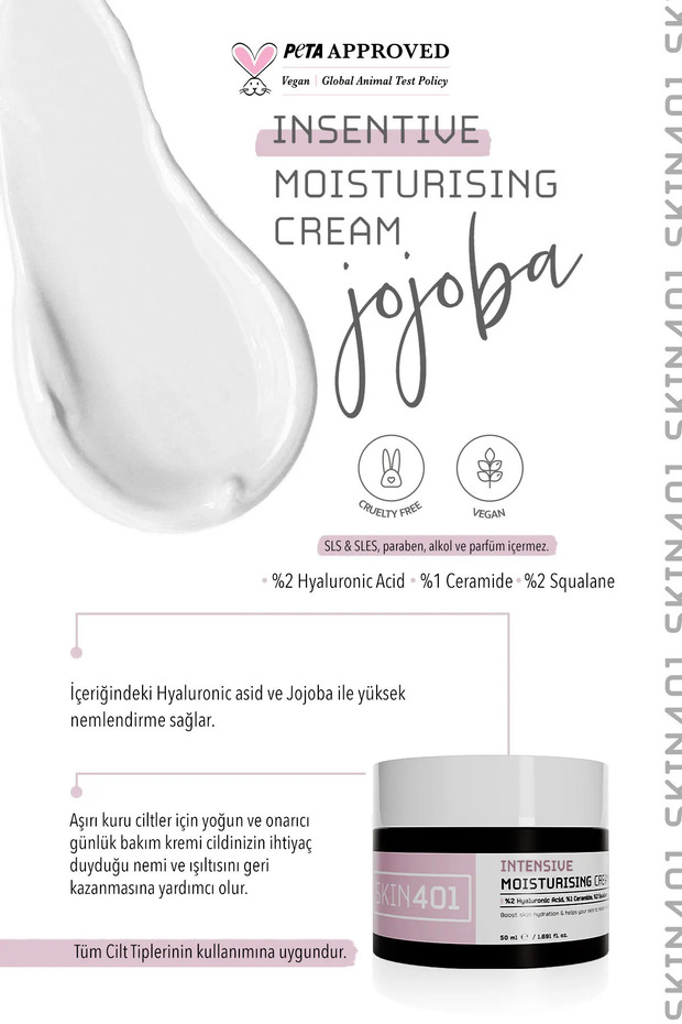 Ultra Yoğun Nemlendiricili 24 Saat Etkili Yüz Bakım Kremi 50ml (SU BAZLI) - 4