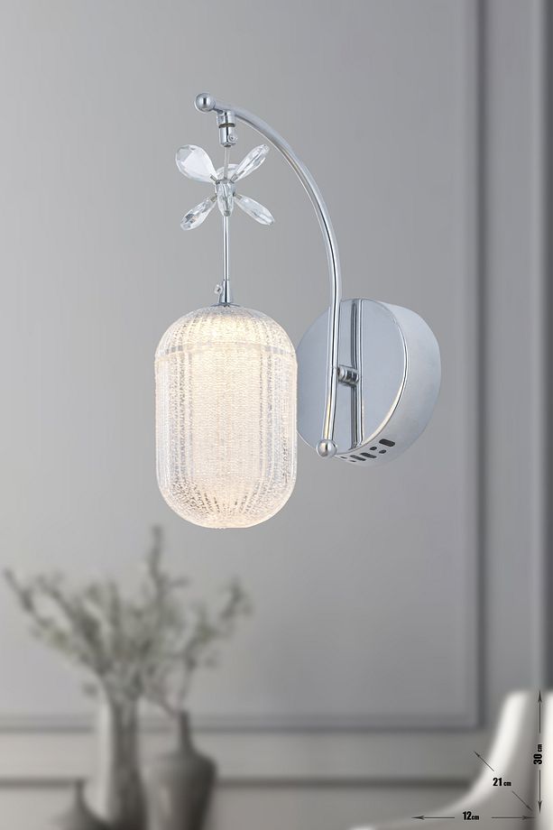 Motta Power Ledli Modern Lüks Duvar Aplik (3 RENK; SARI-BEYAZ-GÜN İŞIĞI) - Krom - 3