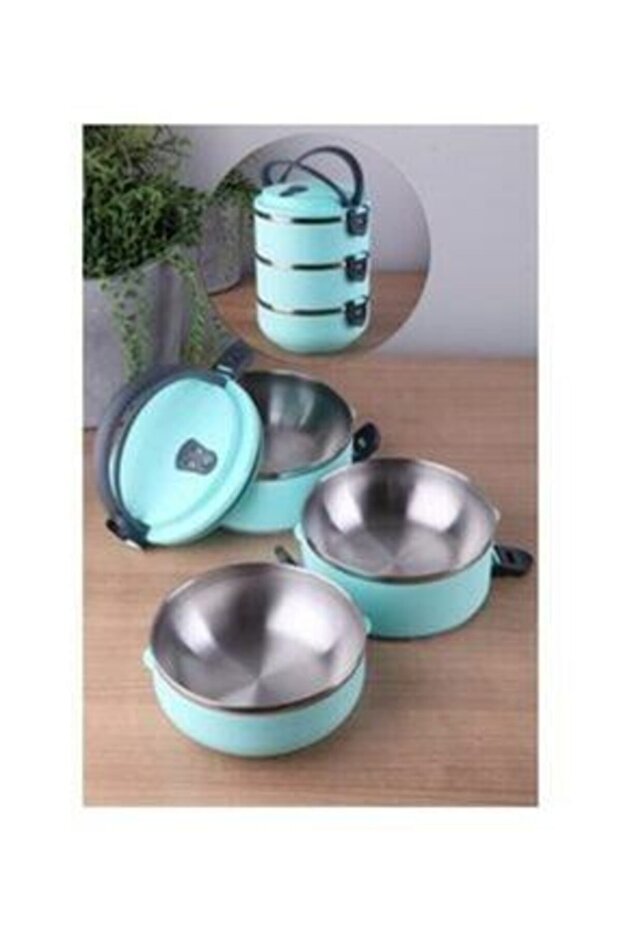 Freshbox Confetti Food Storage Container 2250 Ml 3 Layer Turquoise - 1