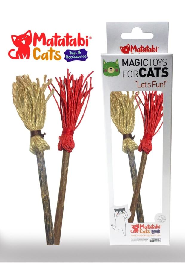 Broom Natural Cat Chew Stick, String Cat Toy 2 Pack (NOT CATHEAD) - 1