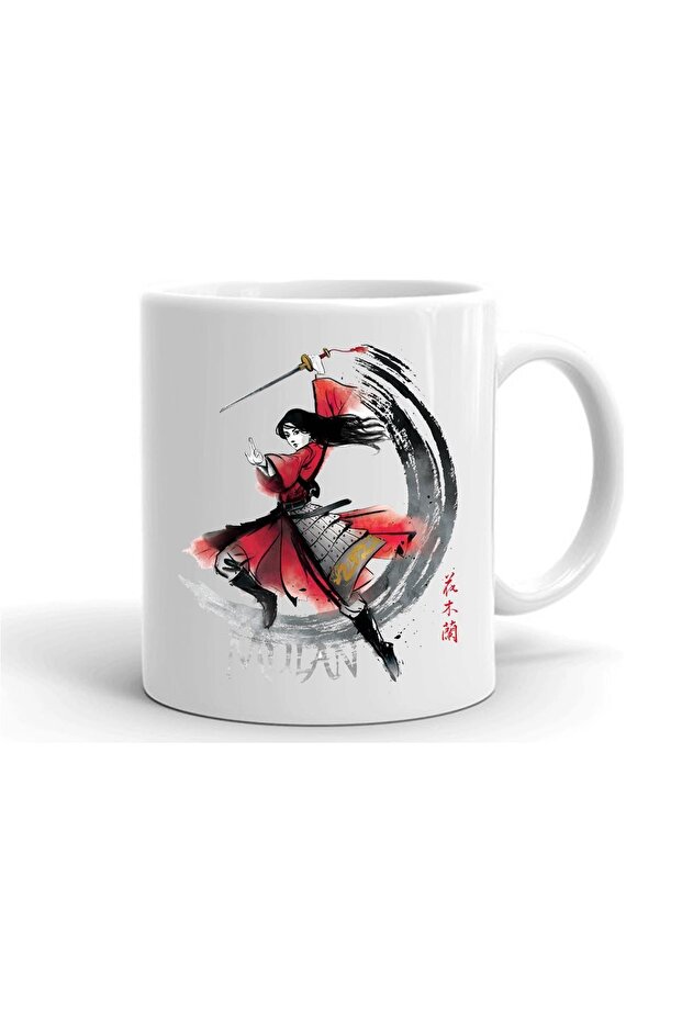 White Mulan Printed Ceramic Mug 1