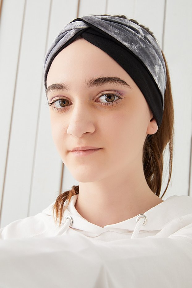 Girl's Batik Black Bandana Hair Band
