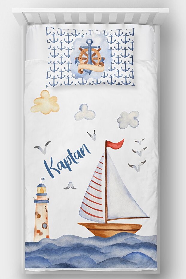 Sailing Patterned Single Bedspread