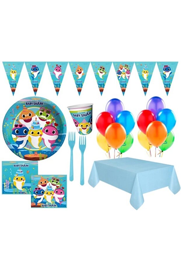 Baby Shark Themed Party Set for 24 People