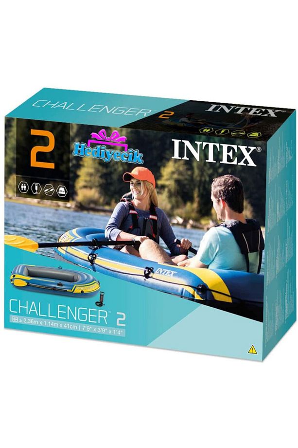 Şişme Challenger 2 Kişilik Deniz Ve Nehir Botu Set 236x114x41 Cm Kürek Ve Pompa Dahil - 7