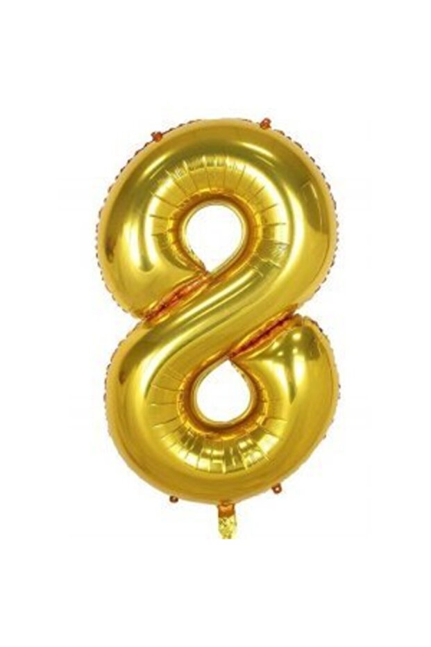 Foil Balloon 8 Number Gold Color 100 Cm