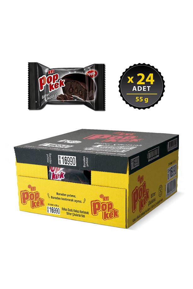 Popkek Bitter Çikolatalı Kek 55 g x 24 Adet - 2