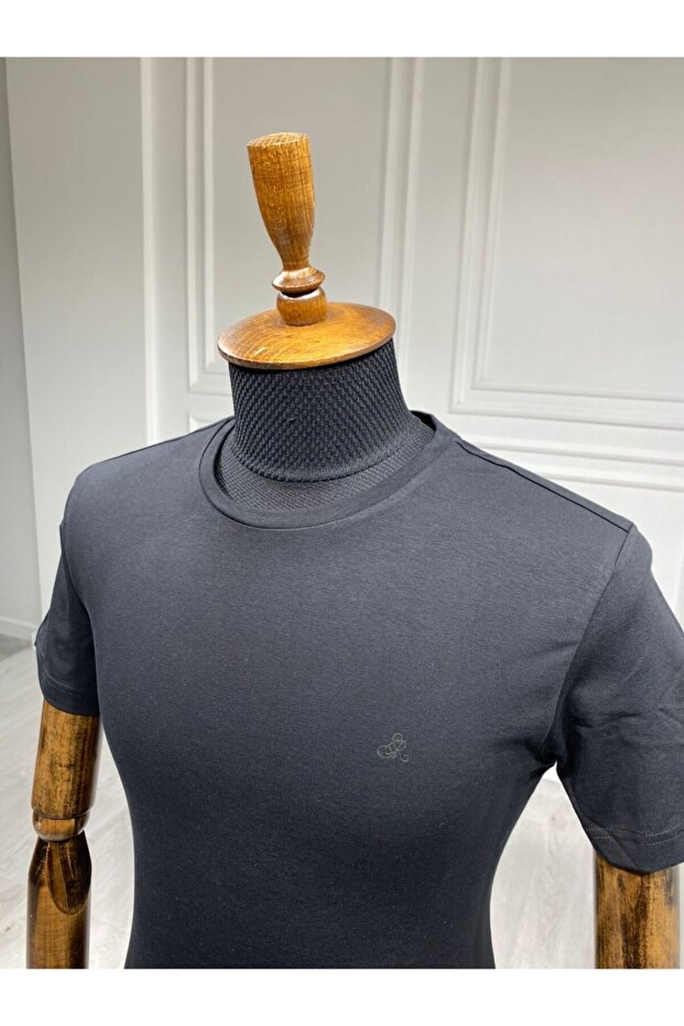 Siyah Basic 0 Yaka T-shirt - 3