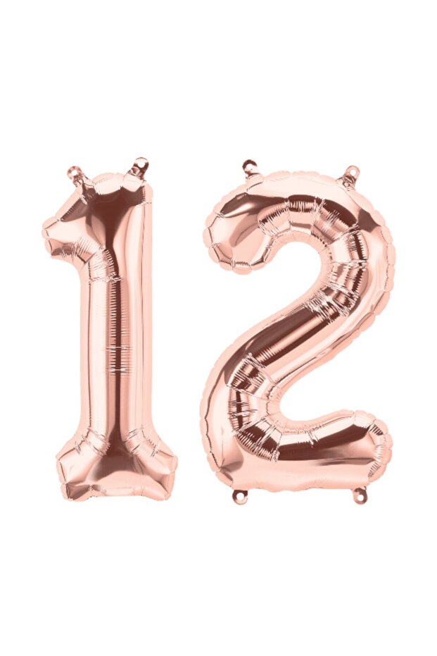 12 Year Old Number Foil Balloon Rose Gold 100 Cm