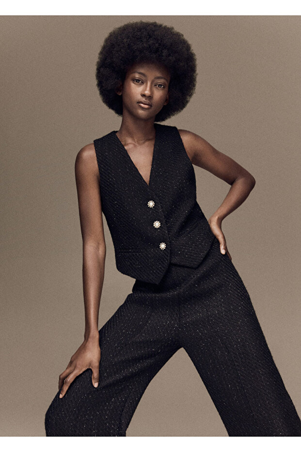 Siyah Kadın Yelek 37089103 - 7