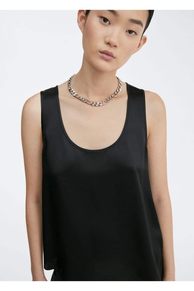 Geniş Askılı Ipek Bluz - 5