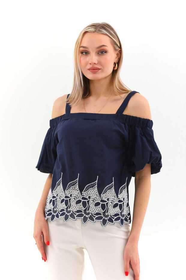 Strappy Strapless Blouse - 3