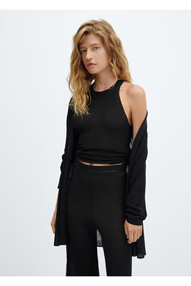 Lurex Triko Askılı Bluz - 1